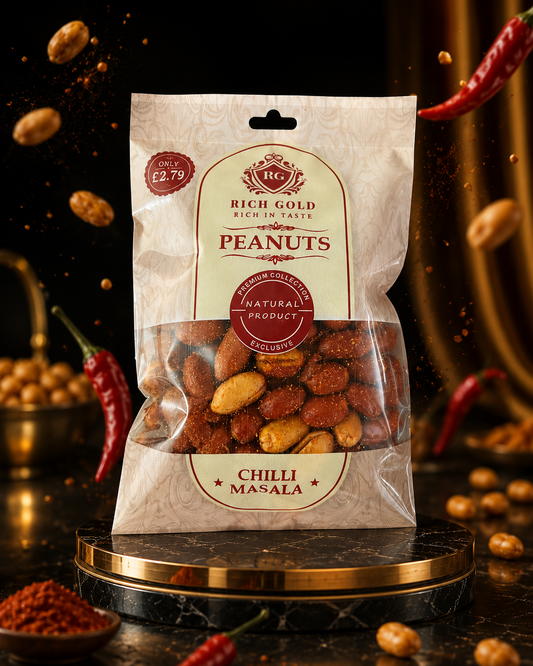 Rich Gold Premium Chilli Masala Peanuts – Bold, Spicy Crunch with Rich Flavour 200G