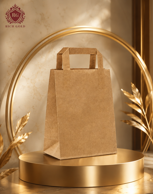 Large Brown Paper Bags with Handles Pack of 50 – Heavy-Duty Eco-Friendly Shopping, Gift & Takeaway Bags