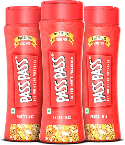 PassPass Frutti Mix Mouth Freshener – Premium Fruity Saunf Blend | Refreshing After-Meal Delight | Share Pack 100G
