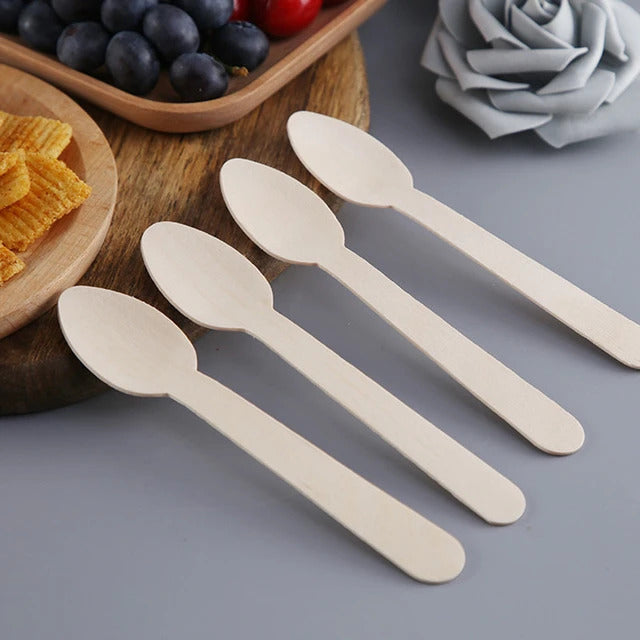 Wooden Spoon Pack 110mm | Eco-Friendly Disposable Wooden Coffee & Tea Spoons | Premium Quality