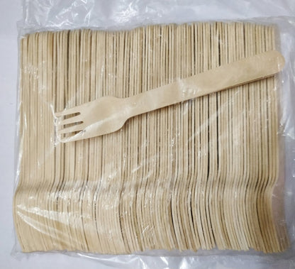 Premium Disposable Wooden Fork – Eco-Friendly Biodegradable Cutlery (Single Use)