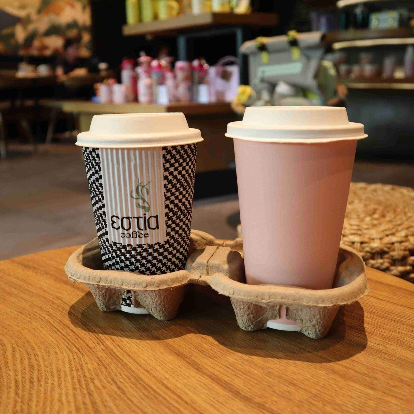 2-Cup Drink Carrier Holder | Eco-Friendly Disposable Beverage Tray