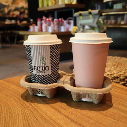 2-Cup Drink Carrier Holder | Eco-Friendly Disposable Beverage Tray