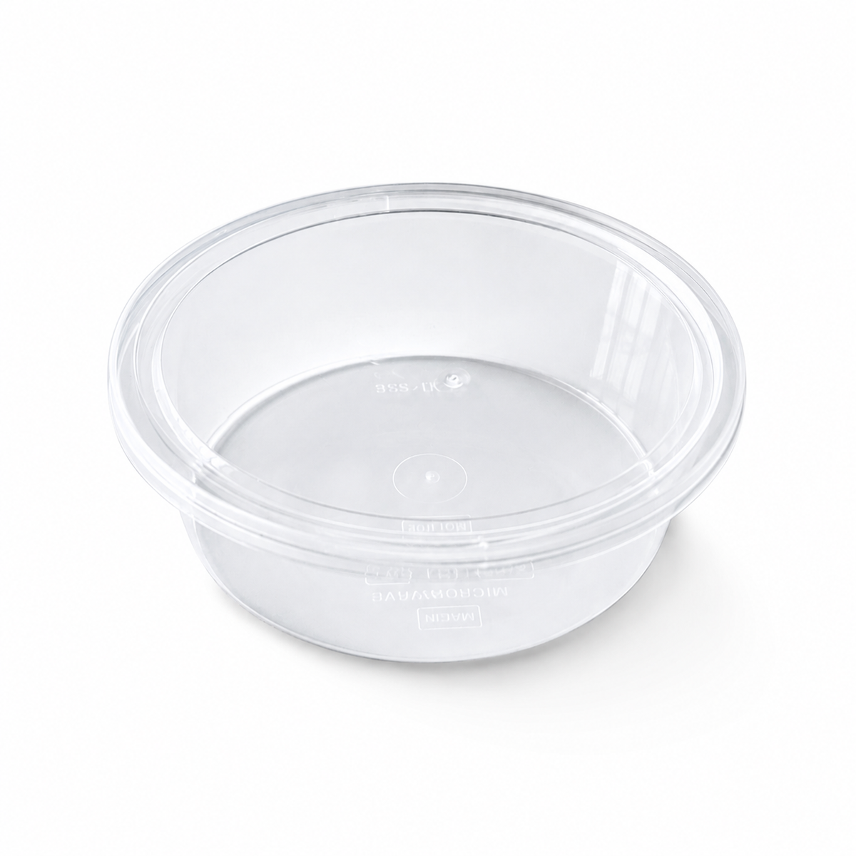 Plastic Food Storage Container 225ml with Lid – Clear Disposable Round Container for Snacks, Fruits & Salads