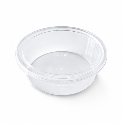 Plastic Food Storage Container 225ml with Lid – Clear Disposable Round Container for Snacks, Fruits & Salads