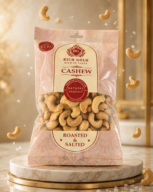 Rich Gold Premium Roasted & Salted Cashews – Crunchy, Naturally Crafted & Rich in Taste 180G
