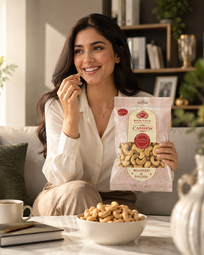 Rich Gold Premium Roasted & Salted Cashews – Crunchy, Naturally Crafted & Rich in Taste 180G