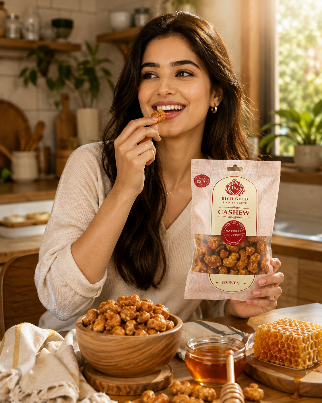 Rich Gold Premium Honey Cashews – Sweet, Crunchy & Naturally Delicious 180G