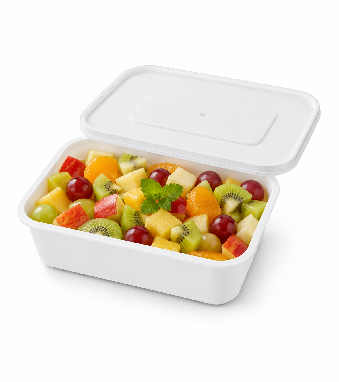 1000ml Plastic Food Storage Container with Lid | White Rectangular Meal, Fruit & Snack Storage Box (Copy)