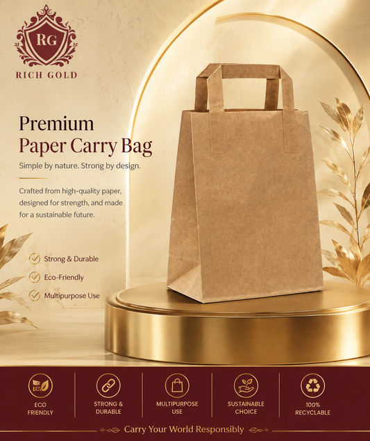 Large Brown Paper Bags with Handles Pack of 50 – Heavy-Duty Eco-Friendly Shopping, Gift & Takeaway Bags