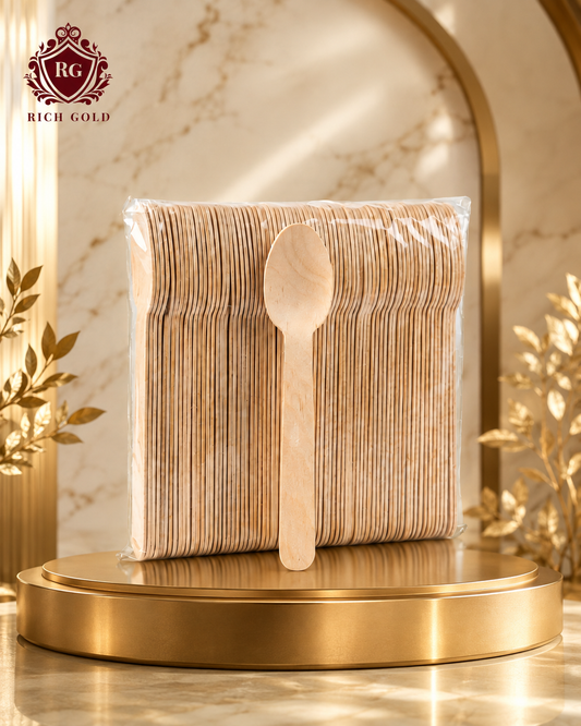 Wooden Spoon Pack 160mm | Eco-Friendly Disposable Wooden Spoons | Premium Quality