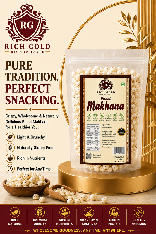 Rich Gold Premium Phool Makhana Plain 100gms