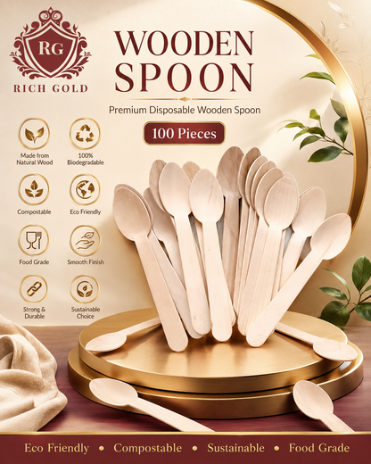 Wooden Spoon Pack 110mm | Eco-Friendly Disposable Wooden Coffee & Tea Spoons | Premium Quality