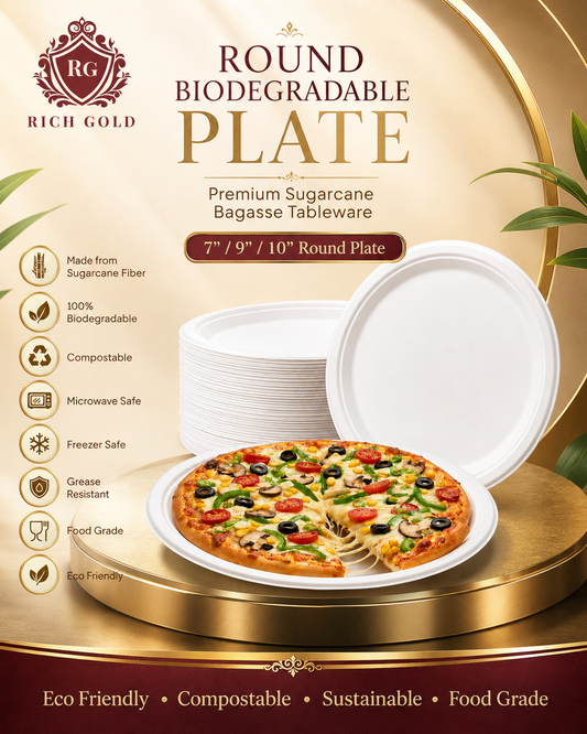 12 Inch Round Pizza Plate Pack of 50 | Heavy Duty Food Serving Plate | White Round Party Plate