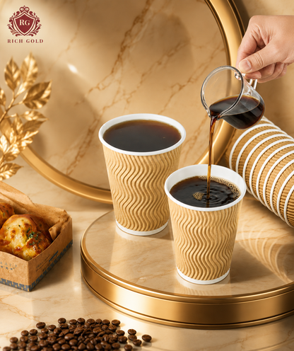 Ripple Cup 12oz | Premium Disposable Coffee Cup Pack of 25