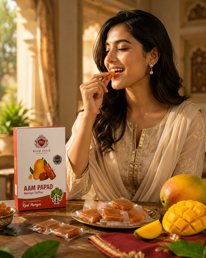 Rich Gold Aam Papad Mango Toffee – Premium Real Mango Toffee | Traditional Mango Delight | Made with Real Mangoes 250G