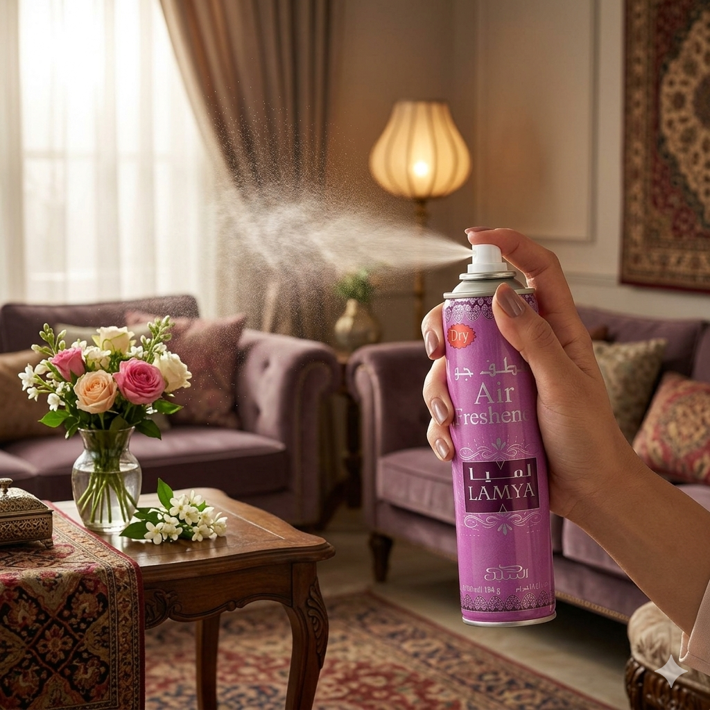 Nabeel Lamya Air Freshener Spray | Premium Long Lasting Home & Car Fragrance 300ML 6 Pieces Pack