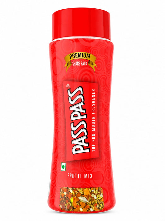 PassPass Frutti Mix Mouth Freshener – Premium Fruity Saunf Blend | Refreshing After-Meal Delight | Share Pack 100G
