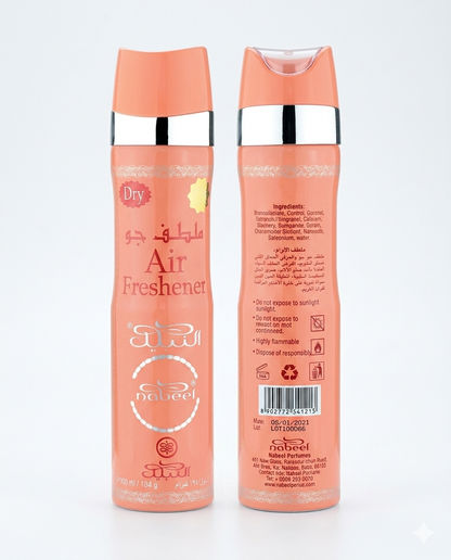 Nabeel Air Freshener Spray | Long Lasting Fragrance for Home, Car & Office 300ML 6 Pieces Pack