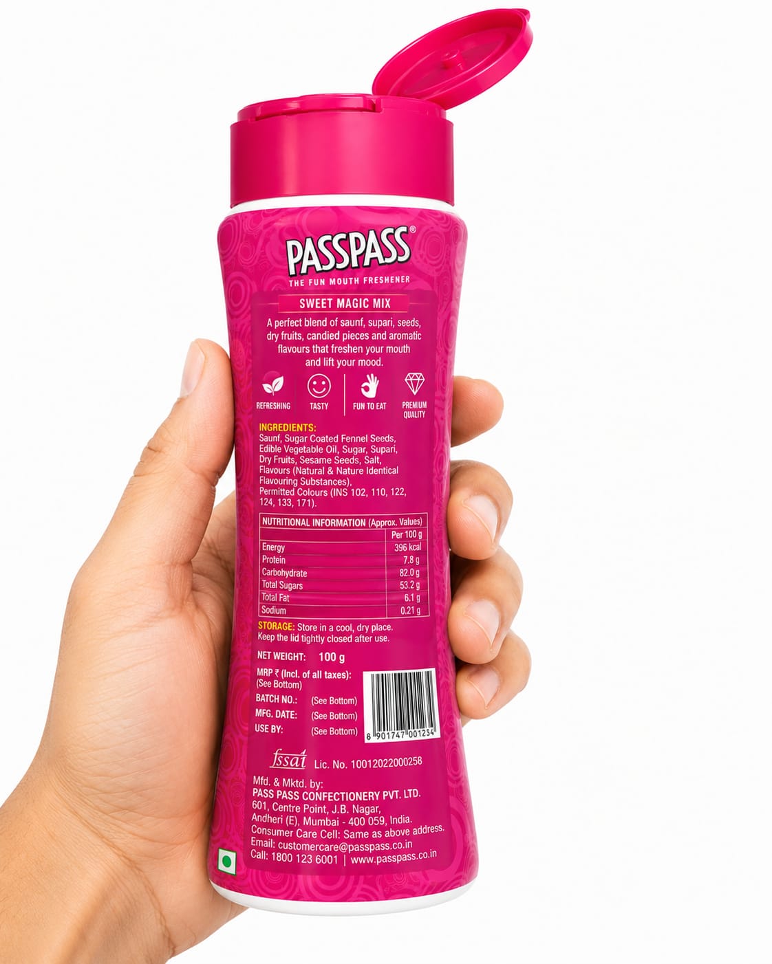 PassPass Sweet Magic Mix Mouth Freshener – Premium Sweet Saunf Blend | Flavorful After-Meal Refreshment | Share Pack 100G