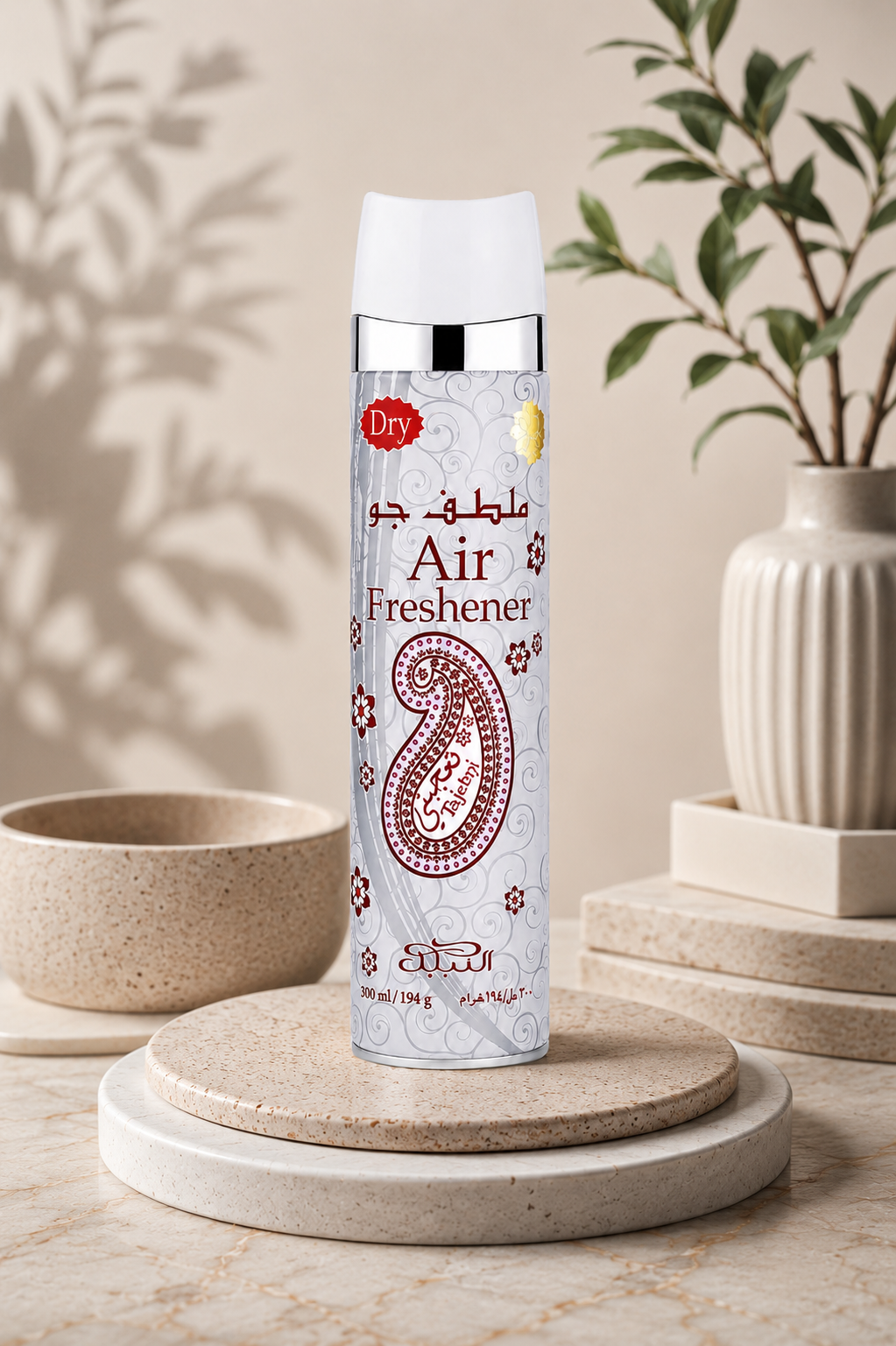 Nabeel Taj Ehen Dry Air Freshener – Premium Floral Arabic Fragrance Spray (300ml) 6 Pieces Pack