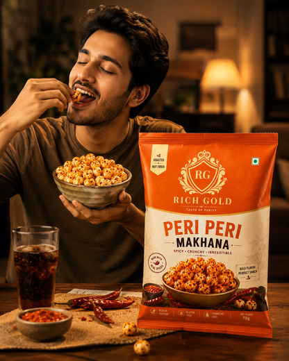 Peri Peri Makhana 75g |  Roasted Fox Nuts | Spicy & Crunchy Healthy Snack | 75G