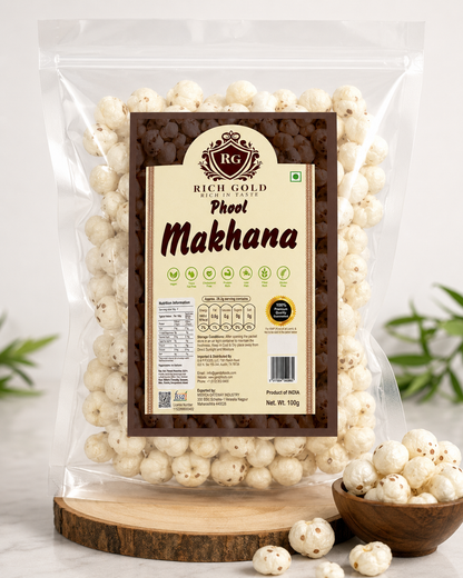 Rich Gold Premium Phool Makhana Plain 100gms