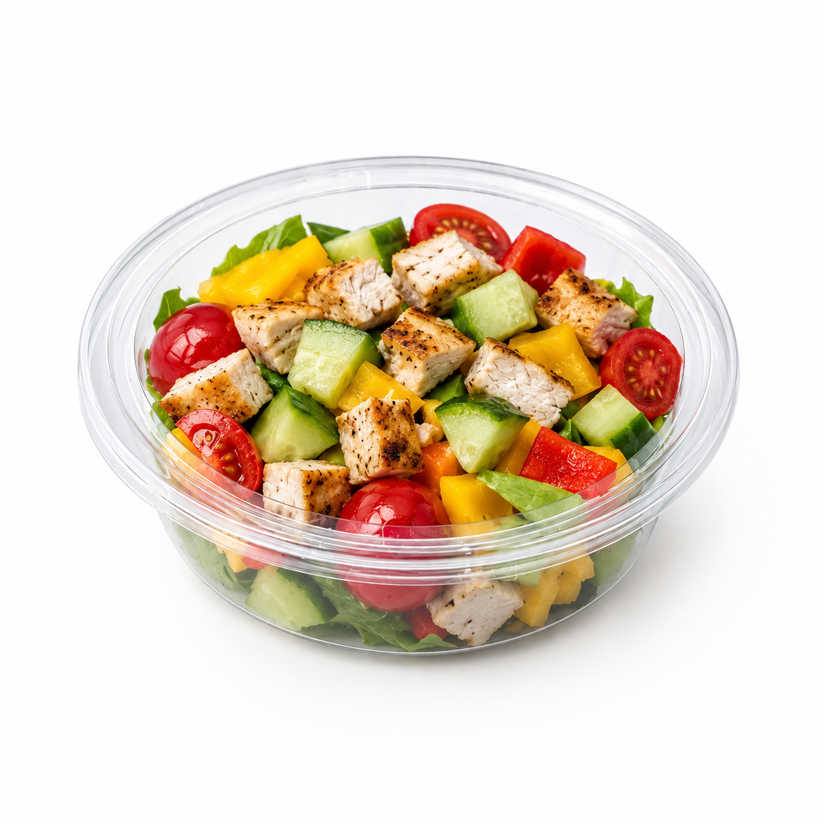 Plastic Food Storage Container 225ml with Lid – Clear Disposable Round Container for Snacks, Fruits & Salads