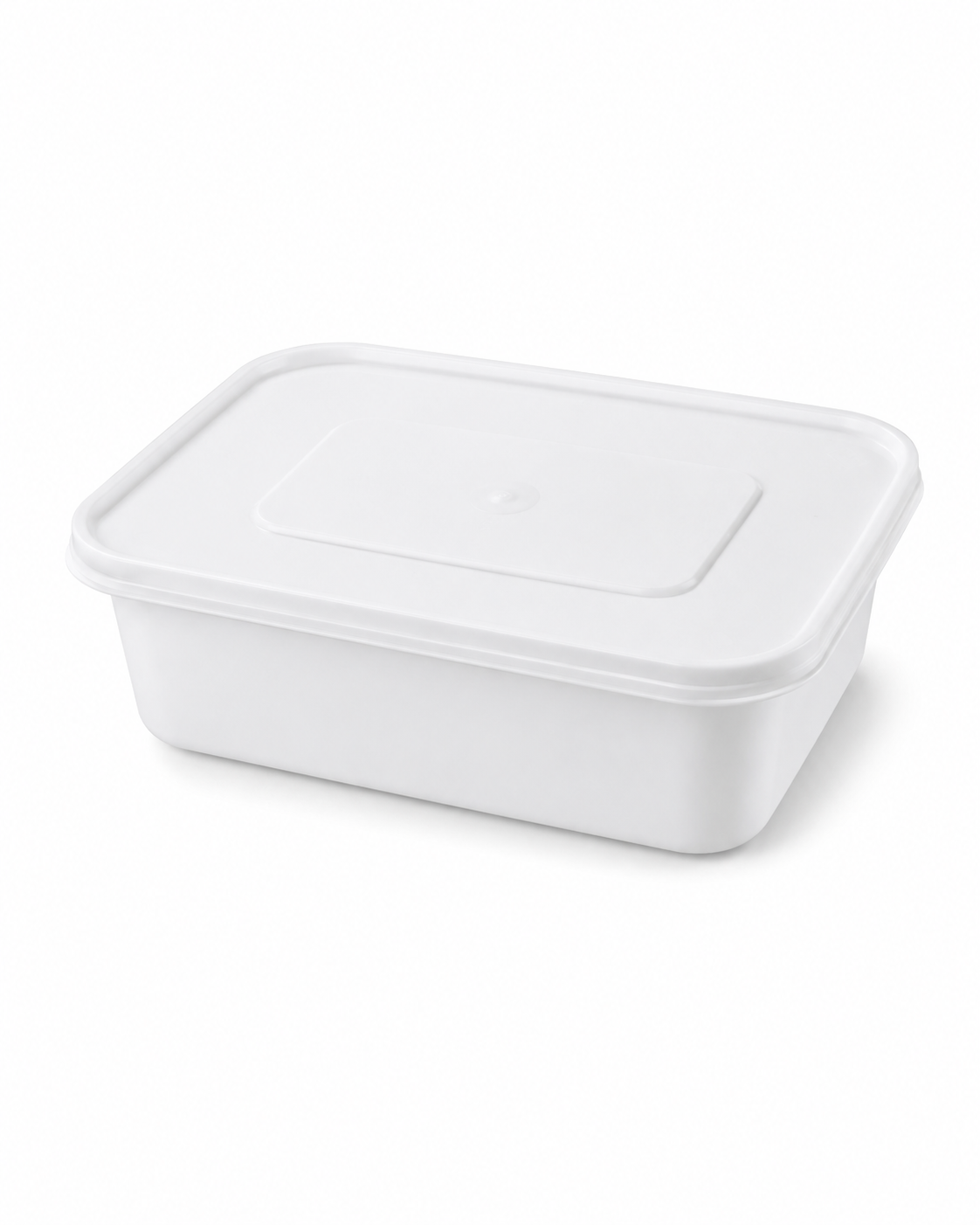 500ml Plastic Food Storage Container with Lid | White Rectangular Fruit, Salad & Meal Storage Box
