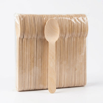 Wooden Spoon Pack 160mm | Eco-Friendly Disposable Wooden Spoons | Premium Quality