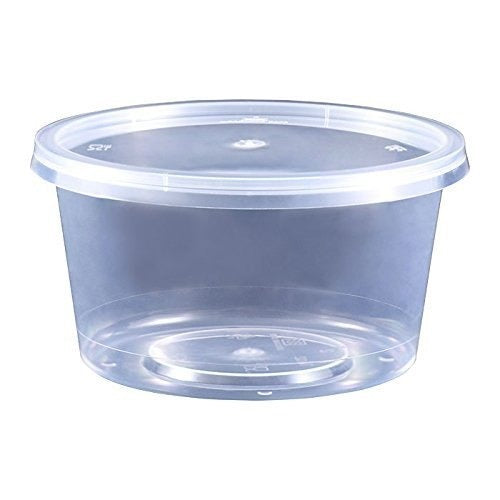 Plastic Container 250ml Round with Lid | Clear Food Storage Container with Lid | Leak-Resistant & Reusable
